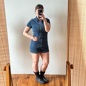 FREE PEOPLE CRVY Lennox Denim Romper
